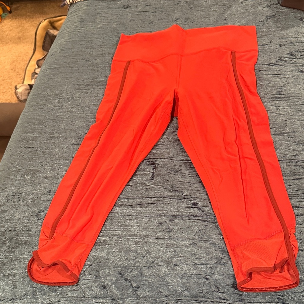 Bright Red-orange Athletic Leggings